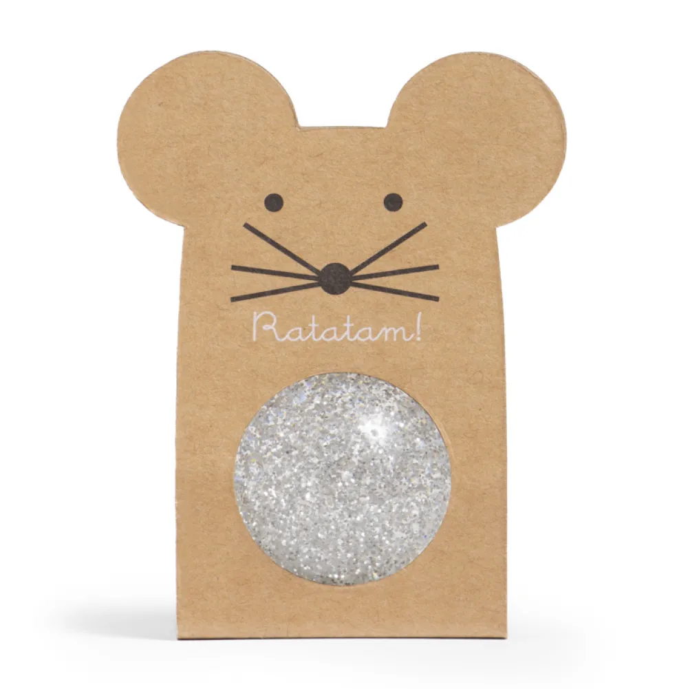 New Ratatam Balle rebondissante souris pailletée – Argent