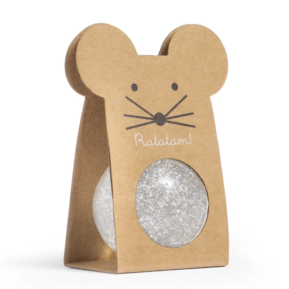 New Ratatam Balle rebondissante souris pailletée – Argent