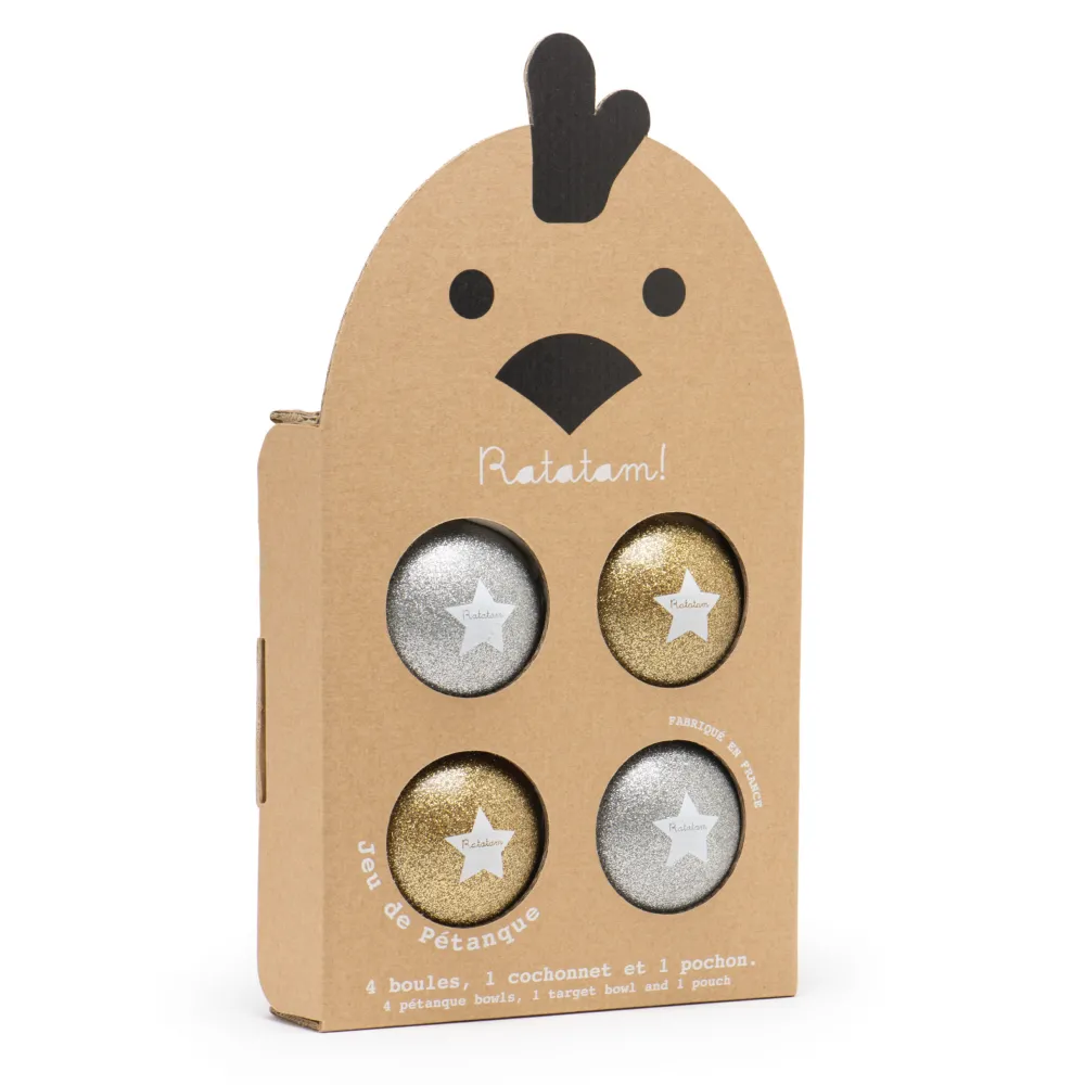 Hot Ratatam Jeu de boules pailleté – Or et argent