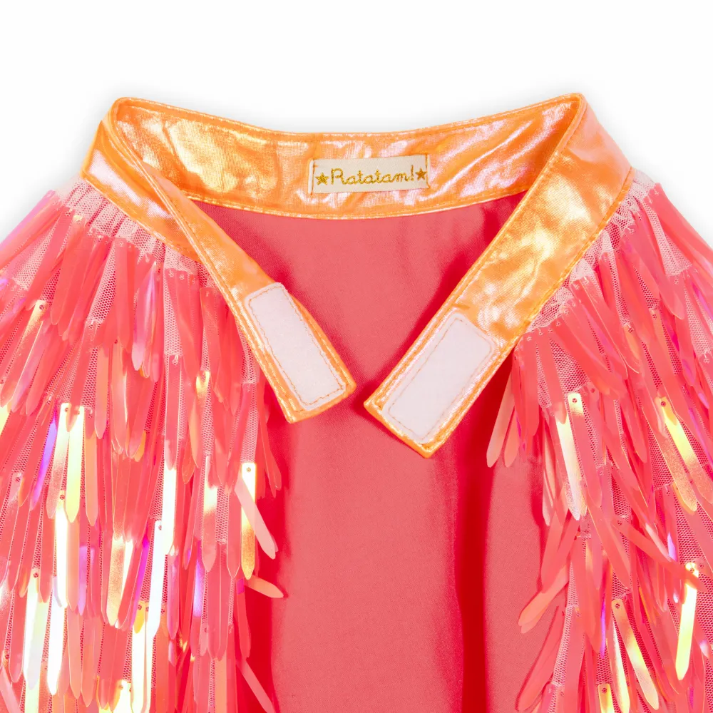 Outlet Ratatam La cape holographique à franges – Corail