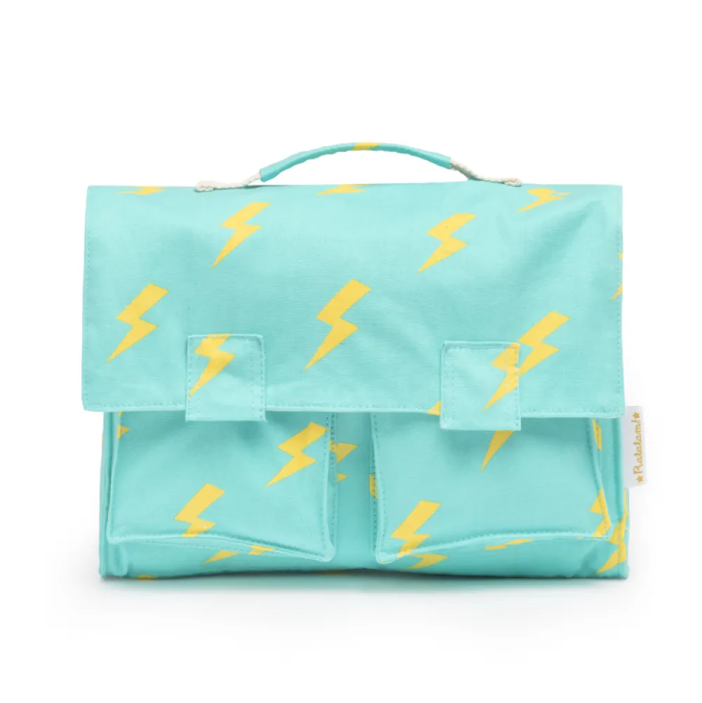 Fashion Ratatam Le Cartable Coton Motifs Eclairs Jaune – Bleu