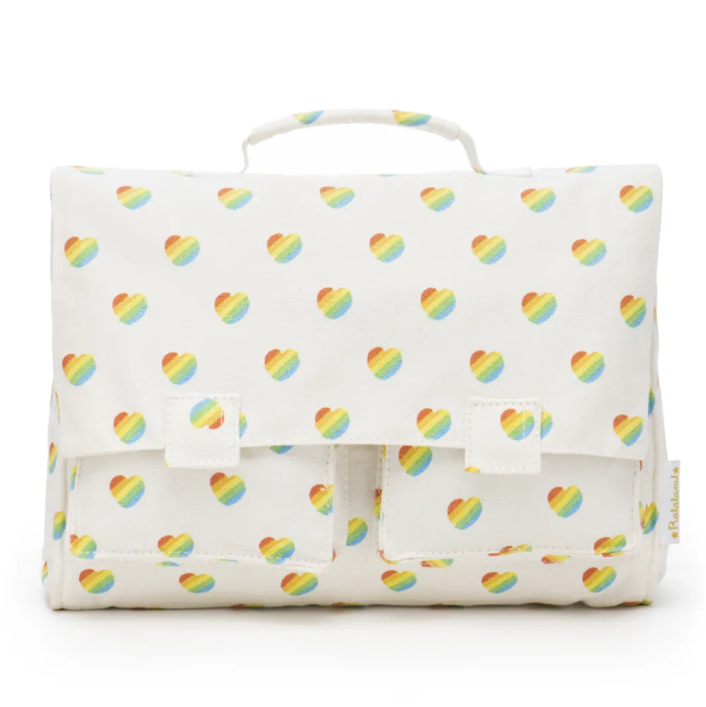 Discount Ratatam Le cartable cotton motif petits coeurs rétros – Multico