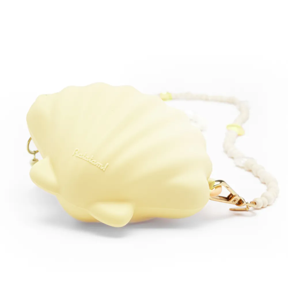 Fashion Ratatam Le sac à main coquillage avec anse bijoux – Jaune