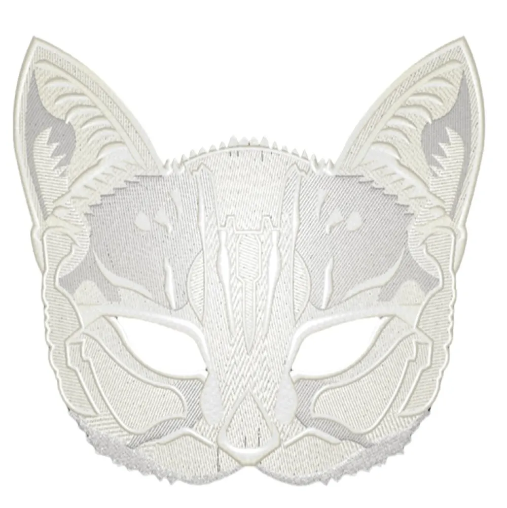 Discount Ratatam Masque brodé chat – Blanc