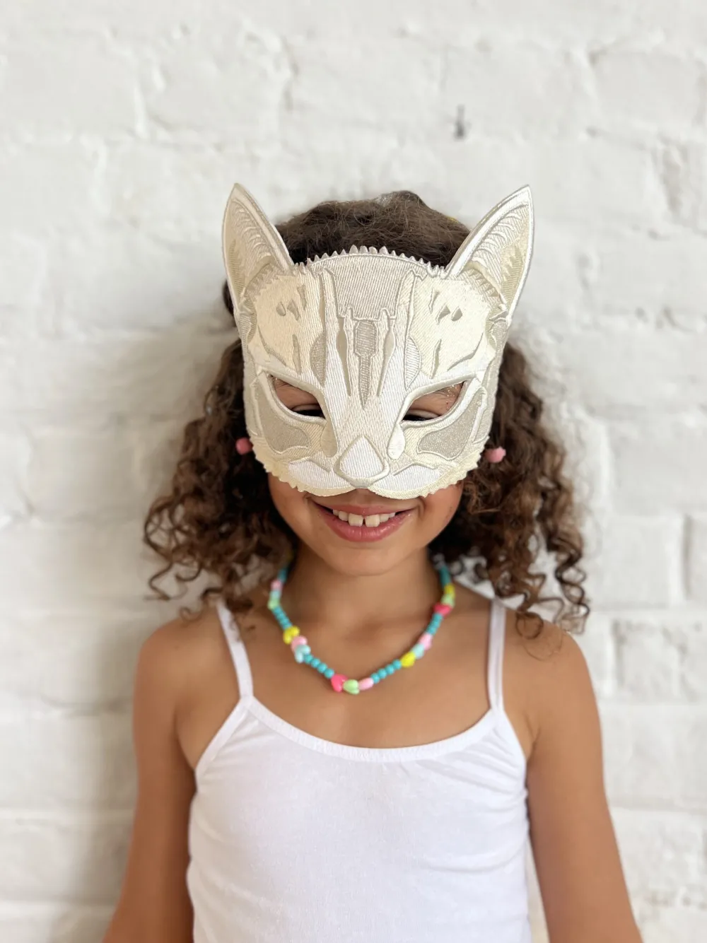 Discount Ratatam Masque brodé chat – Blanc