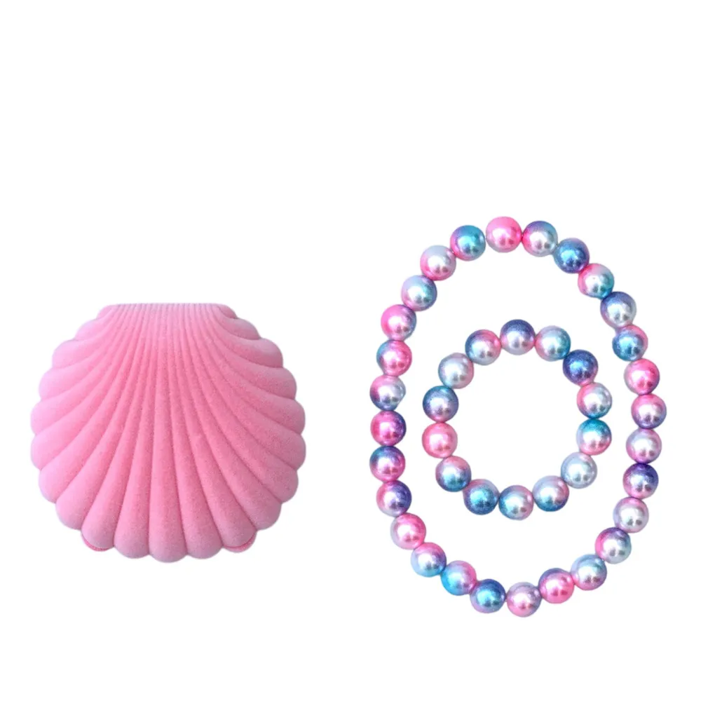 Shop Ratatam Set coquillage bijoux perles – Rose