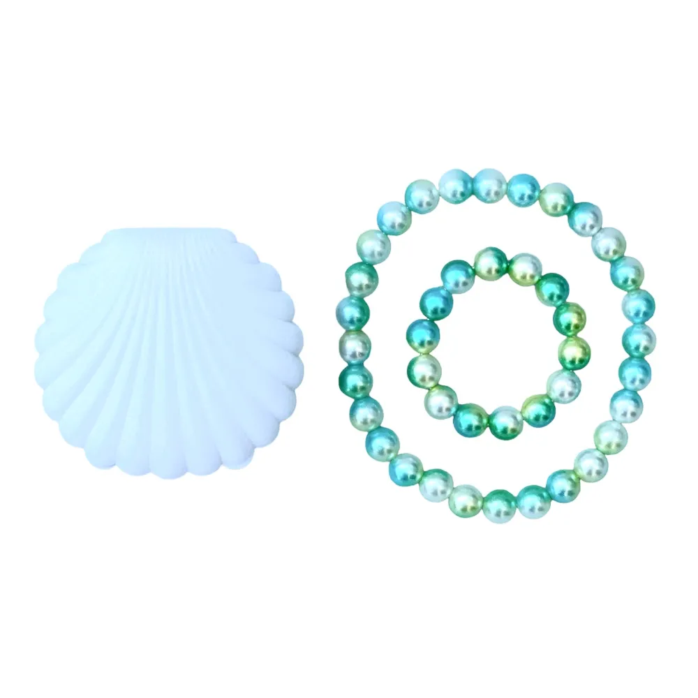 Flash Sale Ratatam Set coquillage bijoux perles – Vert