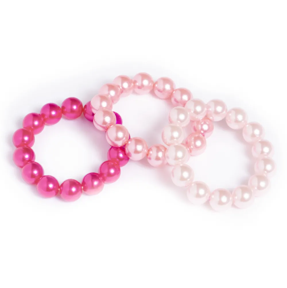 Cheap Ratatam Set de 3 bracelets perles – Rose